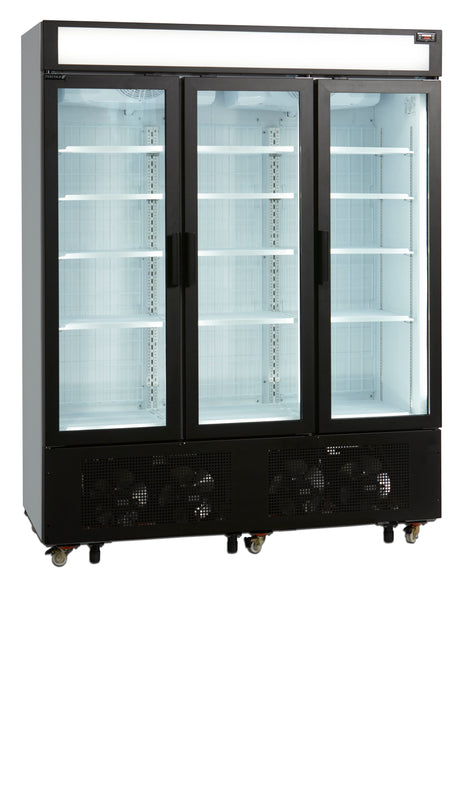 Verkaufsgefrierschrank – 3 Glastüren – 891 L – 1600×762×2073 mm – Weiß – -23 bis -18 °C – 15 verstellbar – 1555 W - Produktansicht