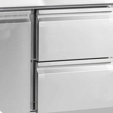 Pizzakühltisch – 3 Türen – 368 L – 1365×700×1100 mm – SS 304 - Detail