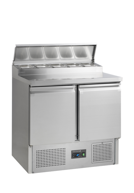 Sandwich-Kühltisch – 2 Türen – 201 L – 900×700×950 mm – SS 304 - Innenansicht