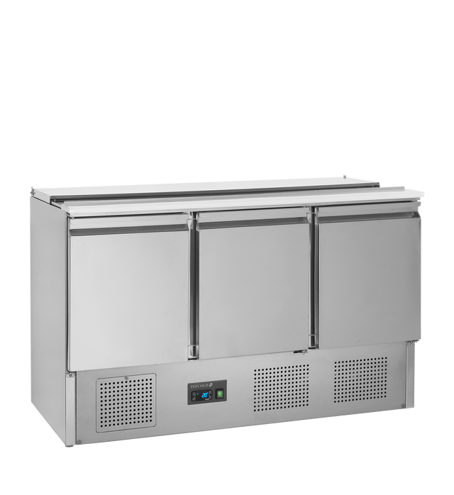 Saladette – 3 Türen – 368 L – 1365×700×877 mm – SS 304 – Mit Schneidbrett - Produktansicht