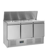 Saladette – 3 Türen – 368 L – 1365×700×877 mm – SS 304 – Mit Schneidbrett - Innenansicht