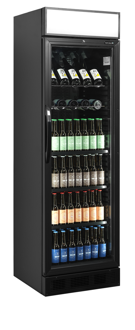 Getränkekühlschrank – 1 Glastür – 345 L – 595×645×1980 mm – Schwarz – +2 bis +12 °C - Anwendungsbeispiel