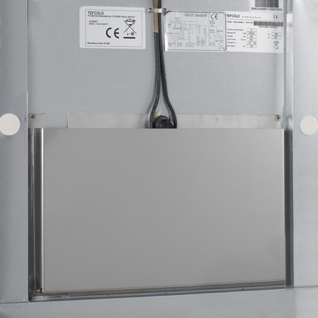 Gewerbegefrierschrank – 1 Tür – 429 L – 680×700×2010 mm – SS 304 – 3 Tragroste, weiß - Detail