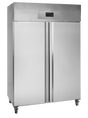 Gewerbegefrierschrank – 2 Türen – 900 L – 1340×700×2010 mm – SS 304 – 6 Tragroste, weiß - Produktansicht