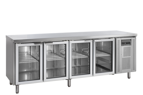 Kühltisch – 4 Glastüren – 533 L – 2230×700×880 mm – SS 304 - Produktansicht