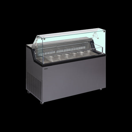 Speiseeisvitrine – 223 L – 1337×677×1190 mm – Anthrazit RAL 7016 - Produktansicht
