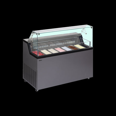 Speiseeisvitrine – 223 L – 1337×677×1190 mm – Anthrazit RAL 7016 - Anwendungsbeispiel