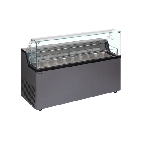 Speiseeisvitrine – 306 L – 1652×677×1190 mm – Anthrazit RAL 7016 - Produktansicht