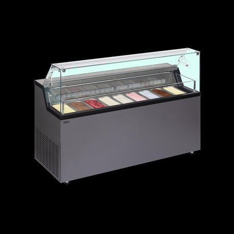 Speiseeisvitrine – 306 L – 1652×677×1190 mm – Anthrazit RAL 7016 - Anwendungsbeispiel