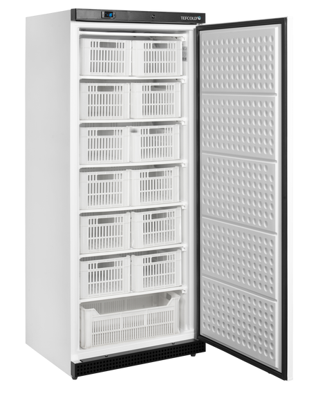 Gewerbegefrierschrank – 1 Tür – 555 L – 777×695×1895 mm – Weiß – Körbe inklusive – 6 Feste GN2/1 Gefrierablagen - Innenansicht
