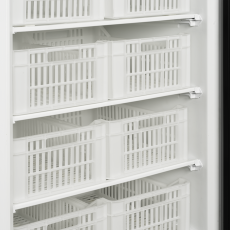 Gewerbegefrierschrank – 1 Tür – 555 L – 777×695×1895 mm – Weiß – Körbe inklusive – 6 Feste GN2/1 Gefrierablagen - Detail