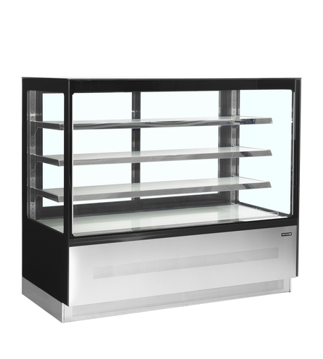 Kühltheke – 2 Glasschiebetüren – 400 L – 1504×742×1350 mm – Edelstahl / Glas - Produktansicht