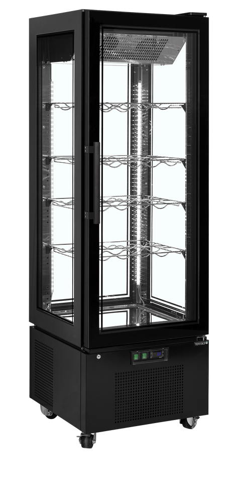 Kühlvitrine – 1 Glastür – 248 L – 650×650×1950 mm – Schwarz / Glas - Weitere Ansicht