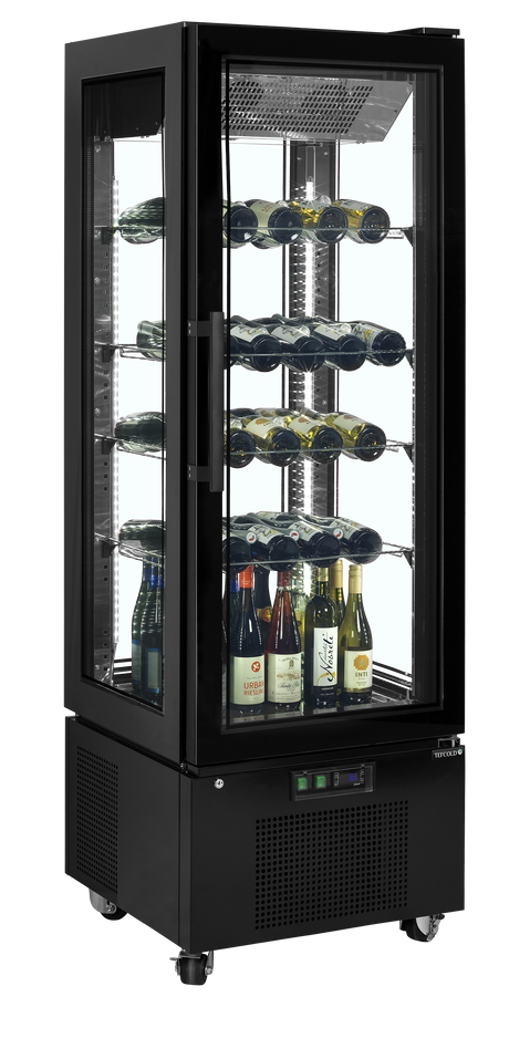 Kühlvitrine – 1 Glastür – 248 L – 650×650×1950 mm – Schwarz / Glas - Weitere Ansicht