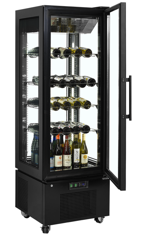 Kühlvitrine – 1 Glastür – 248 L – 650×650×1950 mm – Schwarz / Glas - Weitere Ansicht