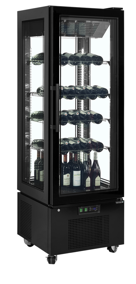 Kühlvitrine – 1 Glastür – 248 L – 650×650×1950 mm – Schwarz / Glas - Weitere Ansicht