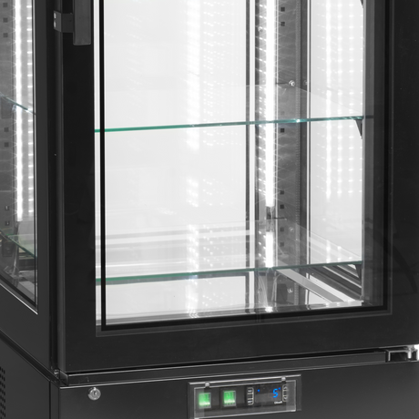 Kühlvitrine – 1 Glastür – 248 L – 650×650×1950 mm – Schwarz / Glas - Detail