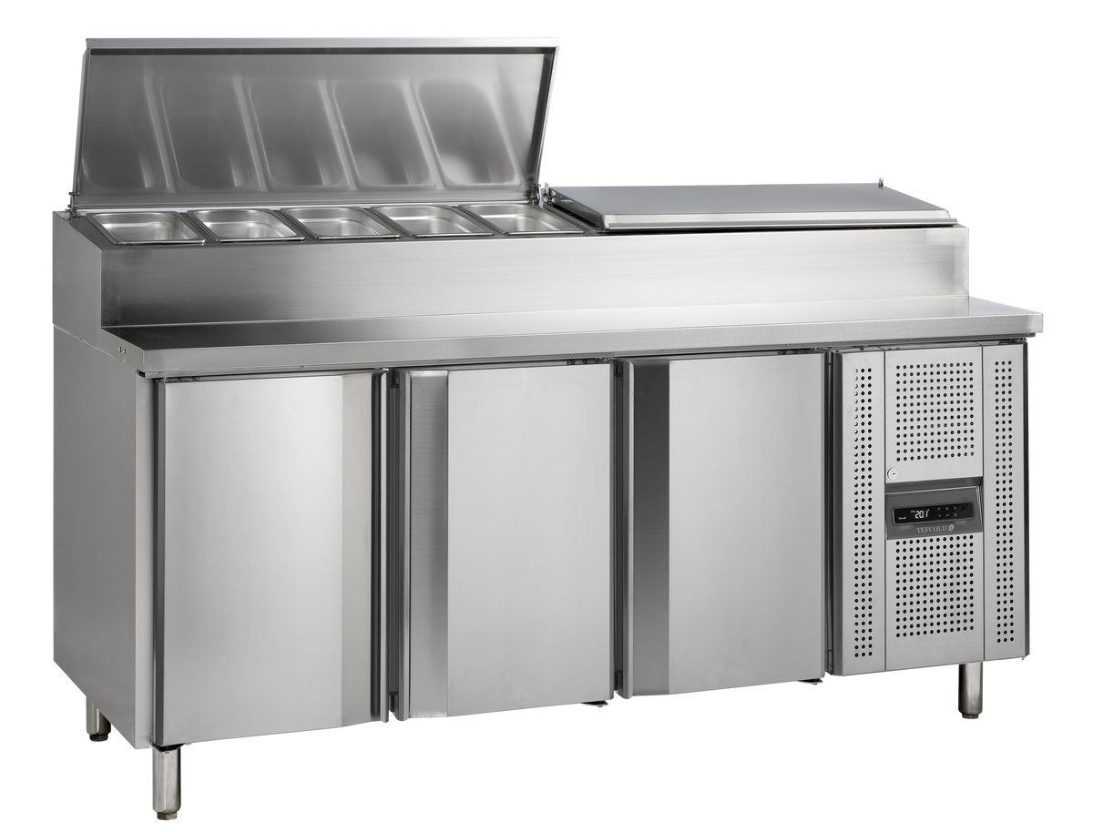 Sandwich-Kühltisch – 3 Türen – 407 L – 1795×700×1080 mm – SS 304 - Produktansicht