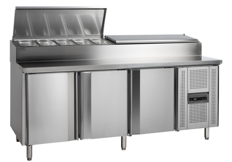 Sandwich-Kühltisch – 3 Türen – 497 L – 2020×800×1080 mm – SS 304 - Produktansicht