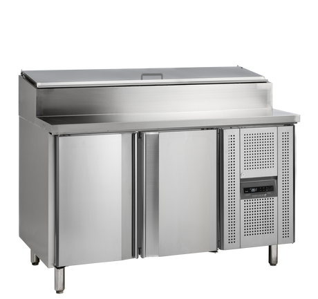 Sandwich-Kühltisch – 2 Türen – 297 L – 1360×700×1080 mm – SS 304 - Produktansicht