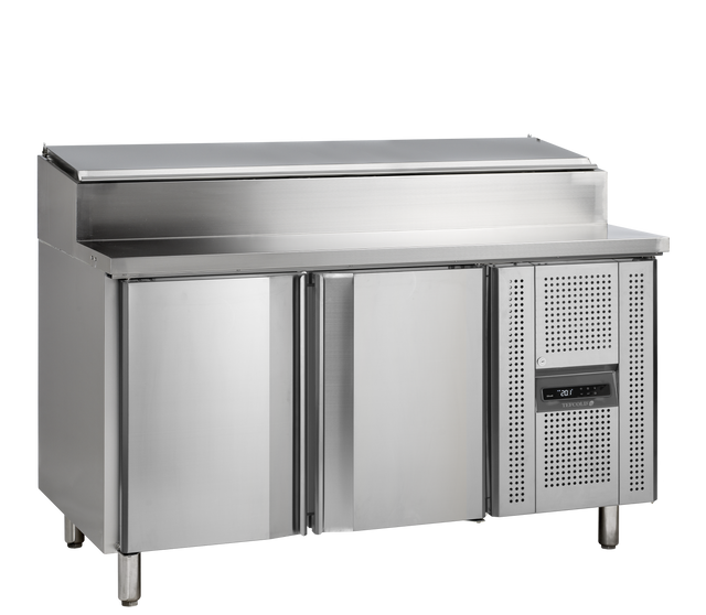Sandwich-Kühltisch – 2 Türen – 337 L – 1510×800×1080 mm – SS 304 - Produktansicht