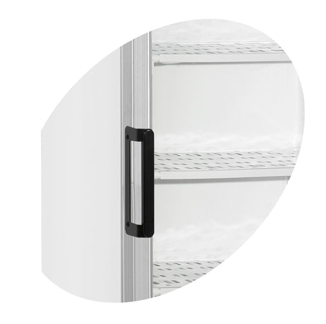 Verkaufsgefrierschrank – 1 Glastür – 270 L – 595×640×1840 mm – Weiß – -24 bis -14 °C – 6 Feste Gefrierablagen – 570 W - Detail