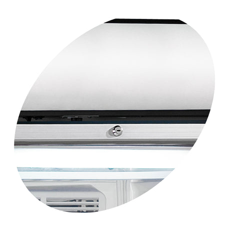 Verkaufsgefrierschrank – 1 Glastür – 270 L – 595×640×1840 mm – Weiß – -24 bis -14 °C – 6 Feste Gefrierablagen – 570 W - Detail