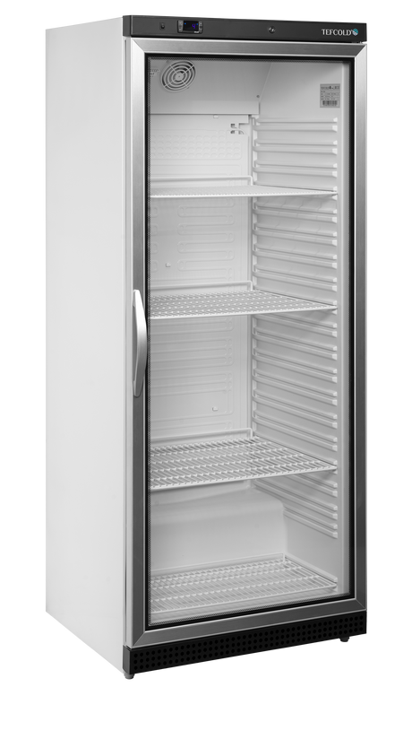 Verkaufskühlschrank – 1 Glastür – 570 L – 777×695×1895 mm – Weiß – 4 Tragroste, weiß - Produktansicht