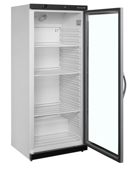 Verkaufskühlschrank – 1 Glastür – 570 L – 777×695×1895 mm – Weiß – 4 Tragroste, weiß - Innenansicht