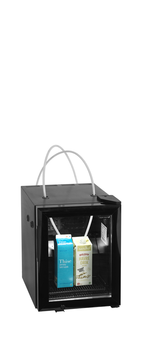 Milchkühlschrank – 1 Glastür – 20 L – 356×430×491 mm – Schwarz - Anwendungsbeispiel