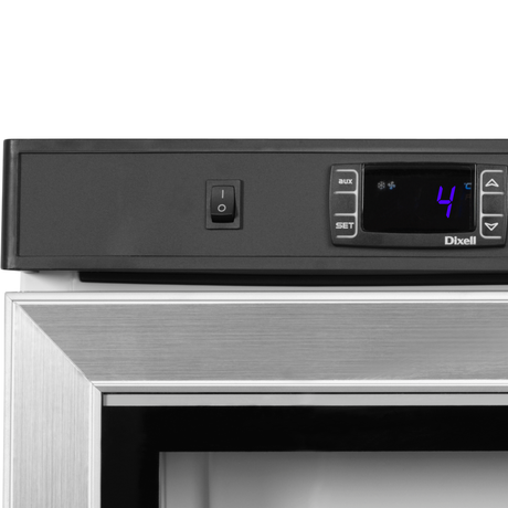 Verkaufskühlschrank – 1 Glastür – 119 L – 600×585×855 mm – SS 430 – 3 Tragroste, weiß - Detail