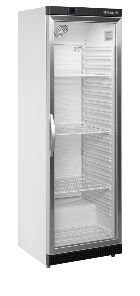 Verkaufskühlschrank – 1 Glastür – 350 L – 600×585×1855 mm – Weiß – 4 Tragroste, weiß - Produktansicht