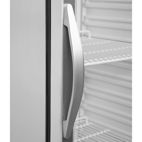 Verkaufskühlschrank – 1 Glastür – 350 L – 600×585×1855 mm – SS 430 – 4 Tragroste, weiß - Detail