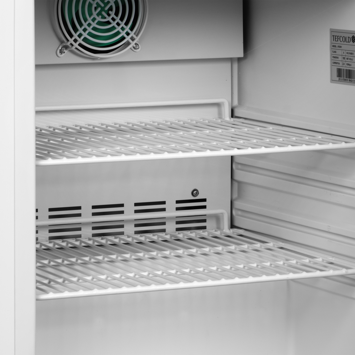 Gewerbegefrierschrank – 1 Tür – 120 L – 600×585×855 mm – Weiß – 3 Tragroste, weiß - Detail