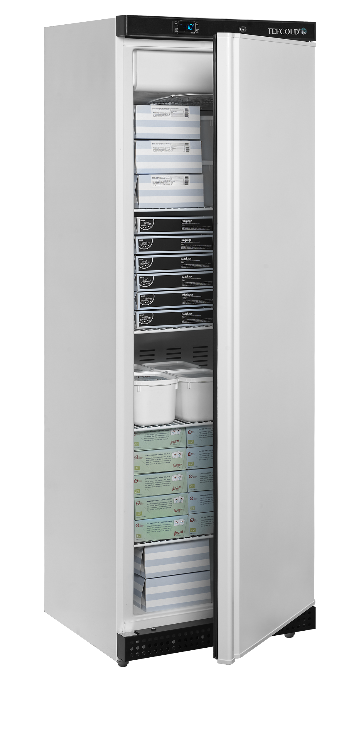 Gewerbegefrierschrank – 1 Tür – 340 L – 600×585×1855 mm – Weiß – 4 Tragroste, weiß - Anwendungsbeispiel