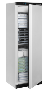 Gewerbegefrierschrank – 1 Tür – 340 L – 600×585×1855 mm – Weiß – 4 Tragroste, weiß - Anwendungsbeispiel