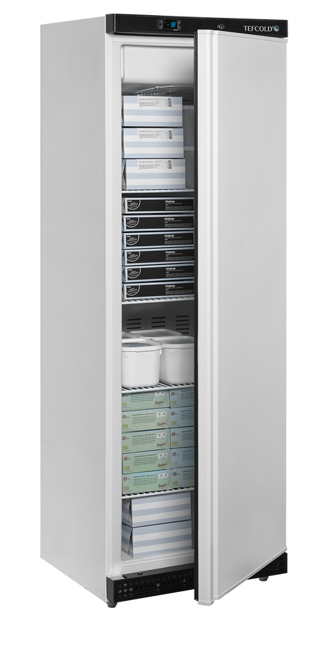 Gewerbegefrierschrank – 1 Tür – 340 L – 600×585×1855 mm – Weiß – 4 Tragroste, weiß - Anwendungsbeispiel