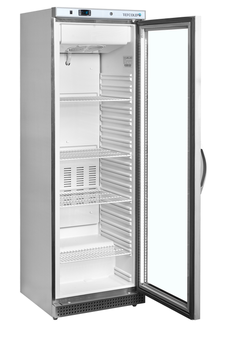 Verkaufsgefrierschrank – 1 Glastür – 340 L – 600×585×1855 mm – SS 430 – -24 bis -10 °C – 4 Tragroste, weiß – 300 W - Innenansicht