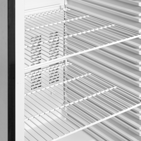 Verkaufsgefrierschrank – 1 Glastür – 340 L – 600×585×1855 mm – SS 430 – -24 bis -10 °C – 4 Tragroste, weiß – 300 W - Detail