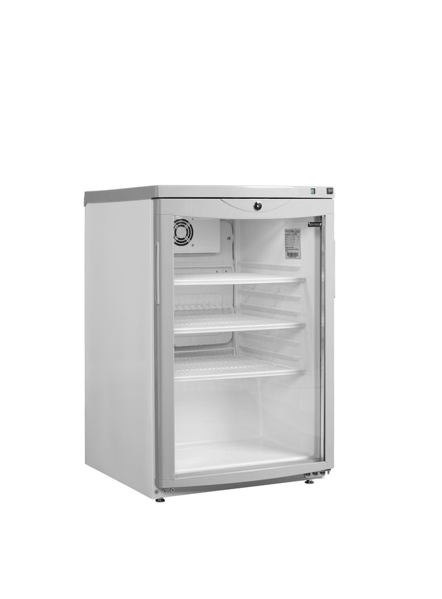 Getränkekühlschrank – 1 Glastür – 85 L – 503×567×775 mm – Weiß – +2 bis +10 °C - Produktansicht