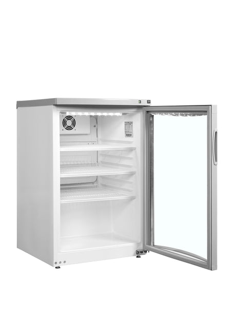 Getränkekühlschrank – 1 Glastür – 85 L – 503×567×775 mm – Weiß – +2 bis +10 °C - Innenansicht