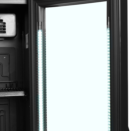 Getränkekühlschrank – 1 Glastür – 116 L – 435×460×2013 mm – Schwarz – +2 bis +12 °C - Detail