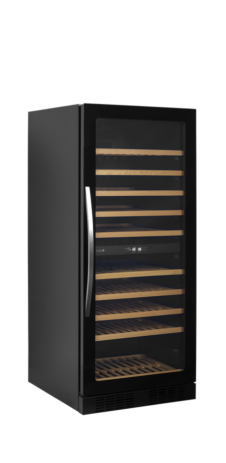 Weinkühlschrank – 1 Tür – 119 Flaschen (750 ml) – 595×680×1390 mm – Schwarz - Produktansicht