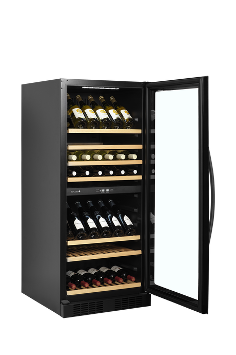 Weinkühlschrank – 1 Tür – 119 Flaschen (750 ml) – 595×680×1390 mm – Schwarz - Innenansicht