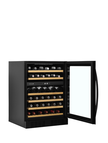 Weinkühlschrank – 1 Tür – 46 Flaschen (750 ml) – 595×570×820 mm – Schwarz - Innenansicht