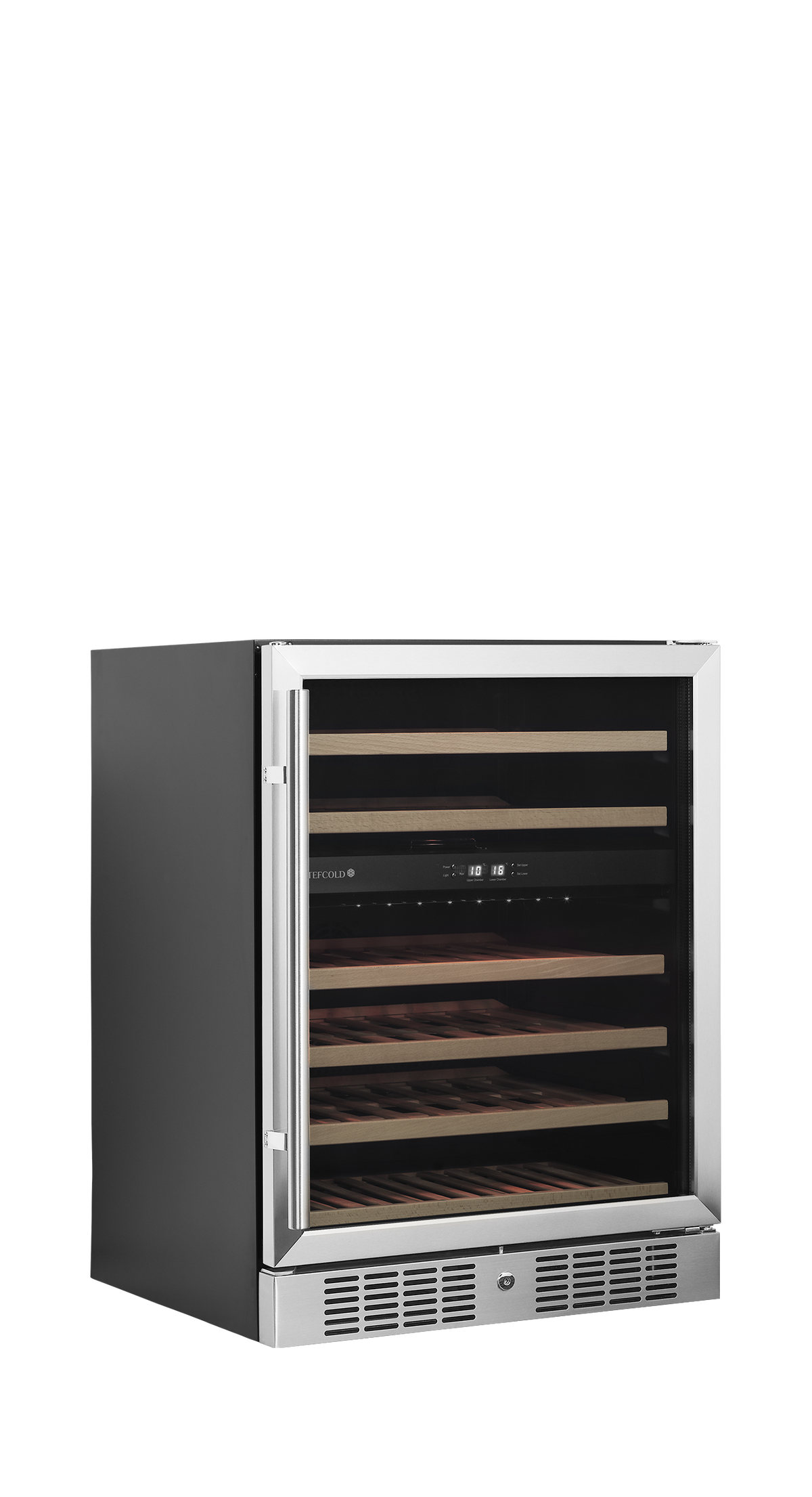 Weinkühlschrank – 1 Glastür – 46 Flaschen (750 ml) – 595×570×820 mm – Schwarz - Produktansicht