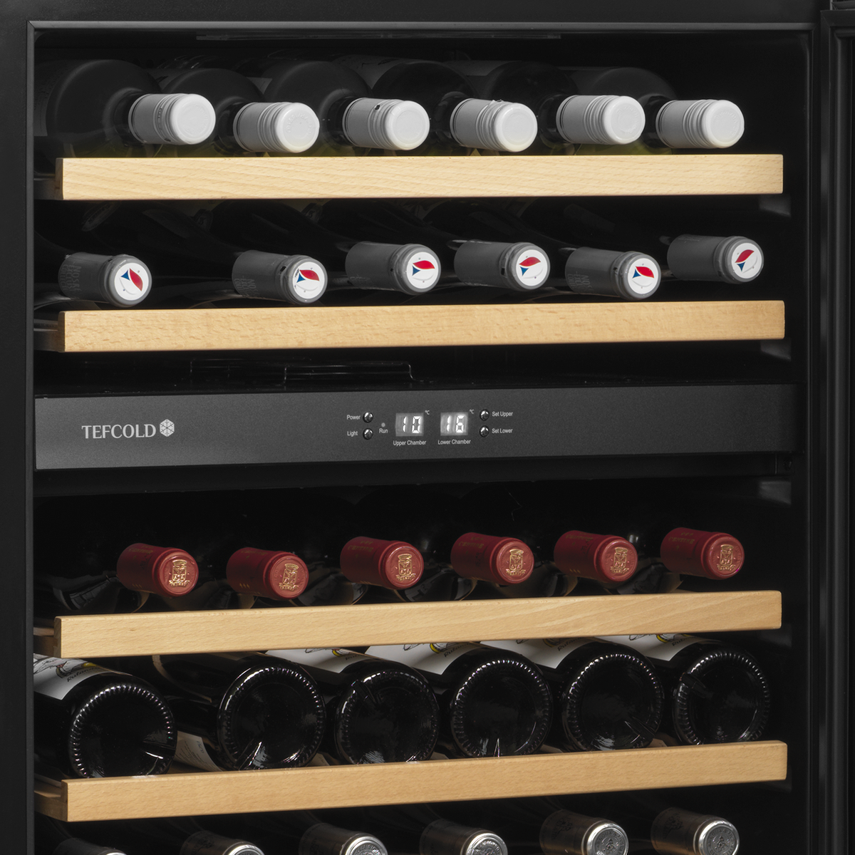 Weinkühlschrank – 1 Glastür – 46 Flaschen (750 ml) – 595×570×820 mm – Schwarz - Detail