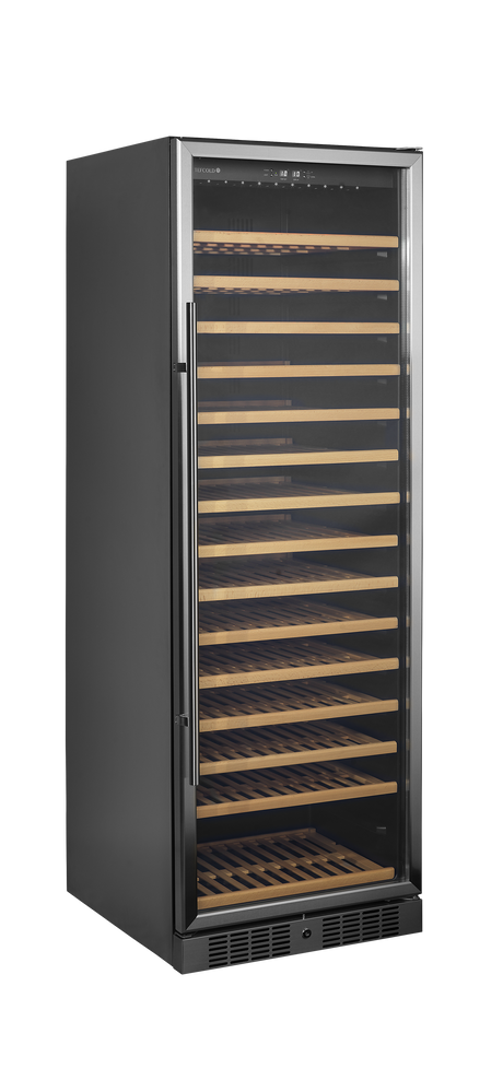 Weinkühlschrank – 1 Glastür – 165 Flaschen (750 ml) – 595×680×1760 mm – Schwarz - Produktansicht