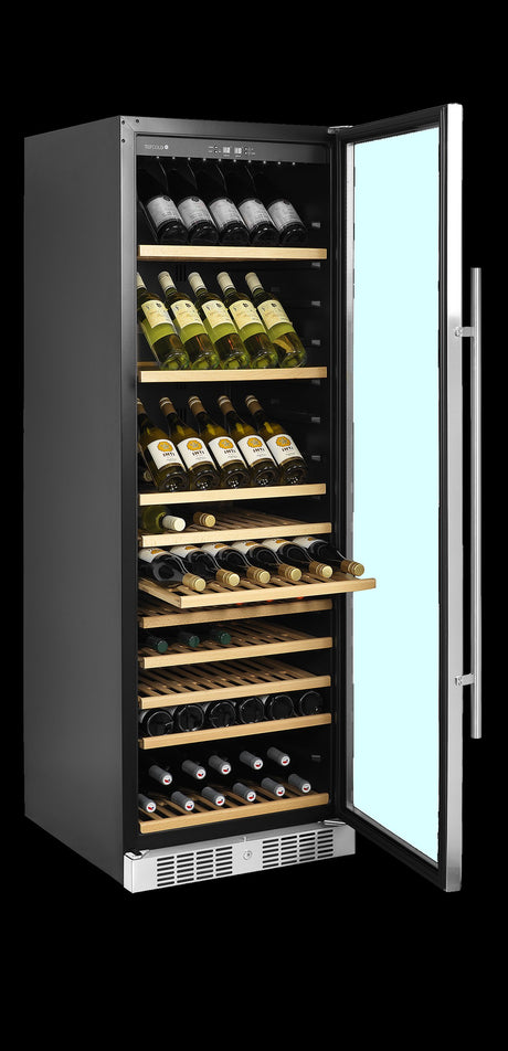 Weinkühlschrank – 1 Glastür – 165 Flaschen (750 ml) – 595×680×1760 mm – Schwarz - Innenansicht