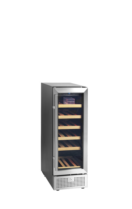 Weinkühlschrank – 1 Glastür – 19 Flaschen (750 ml) – 295×570×860 mm – Schwarz - Produktansicht